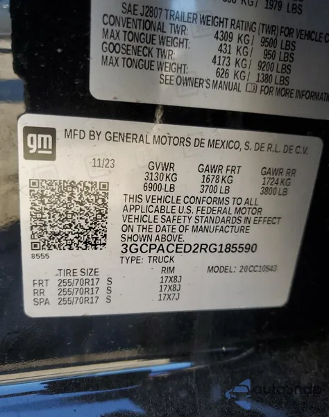 2024 Chevrolet Silverado C1500 Lt from USA, damaged, VIN 3GCPACED2RG185590